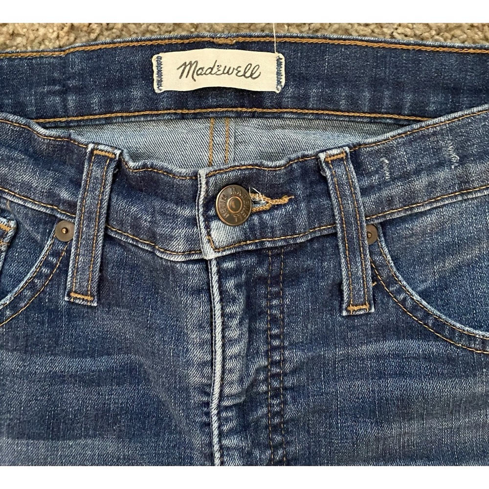 MADEWELL Womens Jeans Size 26 Blue Denim Distressed Skinny 9" High-Rise - Picture 2 of 8